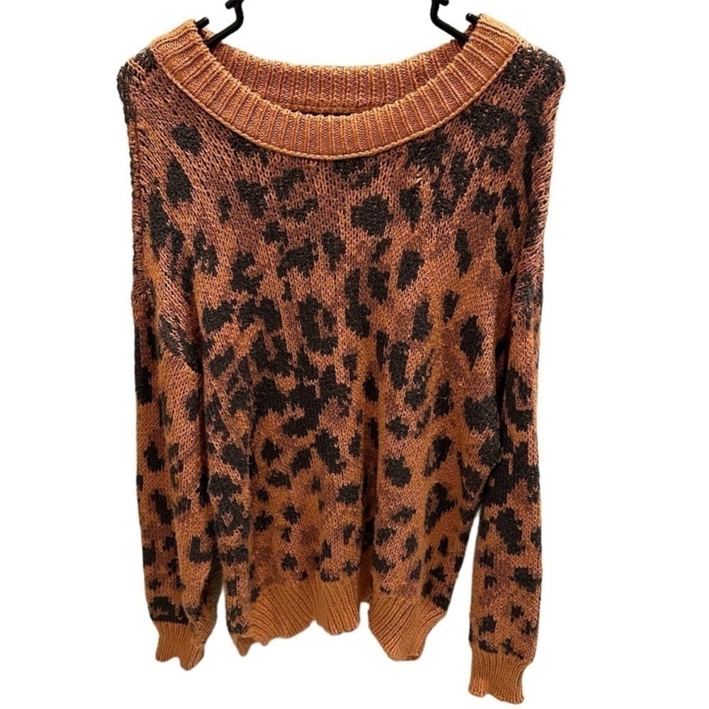 Aerie Leopard Print Knit Sweater